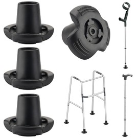 YIBEICO Heavy Duty Crutch Tips Replacement for Crutch Walking, Cane Tips Replacement Foot Pad for Walking Canes