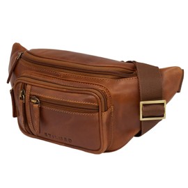 STILORD 'Greg' Vintage Bum Bag Leather Waist Bag Men Women Belt Bag – Ideal for Travel Festival and Outdoor – Modern Belt Bag Genuine Leather Large Strap Adjustable, Andorra - Brown