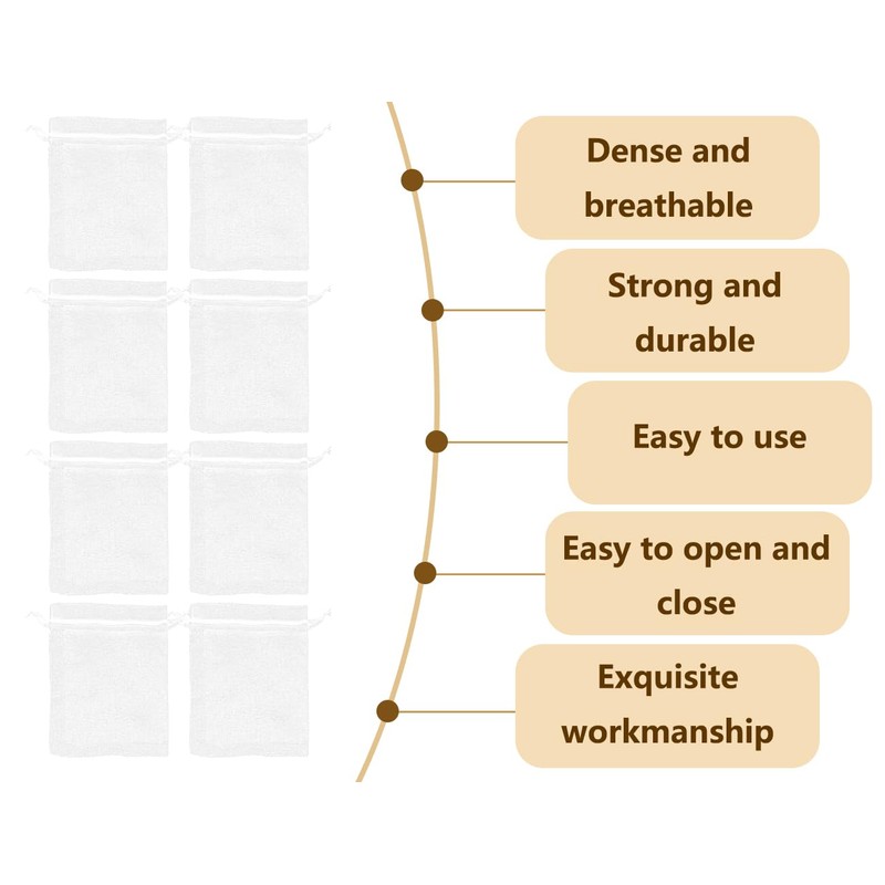 Emezddo Pack of 50 Organza Bags, Small Jewellery Bags, Organza