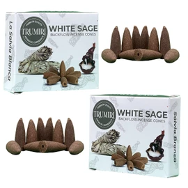 TRUMIRI White Sage Backflow Incense Cones - 20 Waterfall Cones in Dual Pack of 10