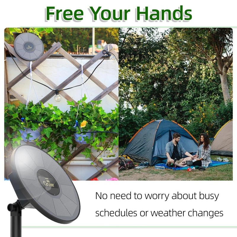 CIRYASR 50ft Solar Drip Irrigation Automatic Watering System 2200mAh Battery