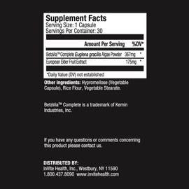 IInVite Health Beta Immunity Hx® - Immune-Boosting Supplement - with Beta Glucans and Black Elderberry - 30 Capsules