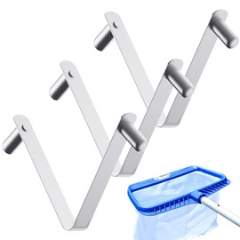 3 PCS Pool Brush V-Shaped Clip,Stainless Steel Universal Pool Pole Butterfly V-Clip for All Swimming Pool Brush and Skimmer,Leaf Rake,Brushes or Pool Supply,Telescopic Pole