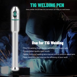 Pen Welding Wire Feed Pen, Finger Feeder Welding Stick Rod Holder Filler, Comfortable Grip Welder Equipment Accessories, for 1.0-3.2mm Welding Wire, Silver