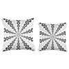 Starlight Speeding Mid-Century Pattern Black On White Throw Pillow