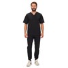 Natural Uniforms Mens Luxe Stretch Jogger Scrub Set (Black, Large)