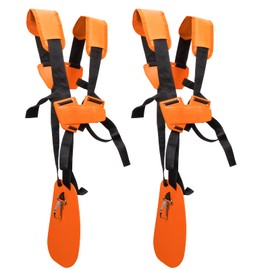 WeiBonD Correa recortadora de cuerdas, arnés de recortadora de malezas, cómodo cinturón de doble correa de hombro, arnés de hombro para Weed Wacker Stihl (naranja, 2 unidades)