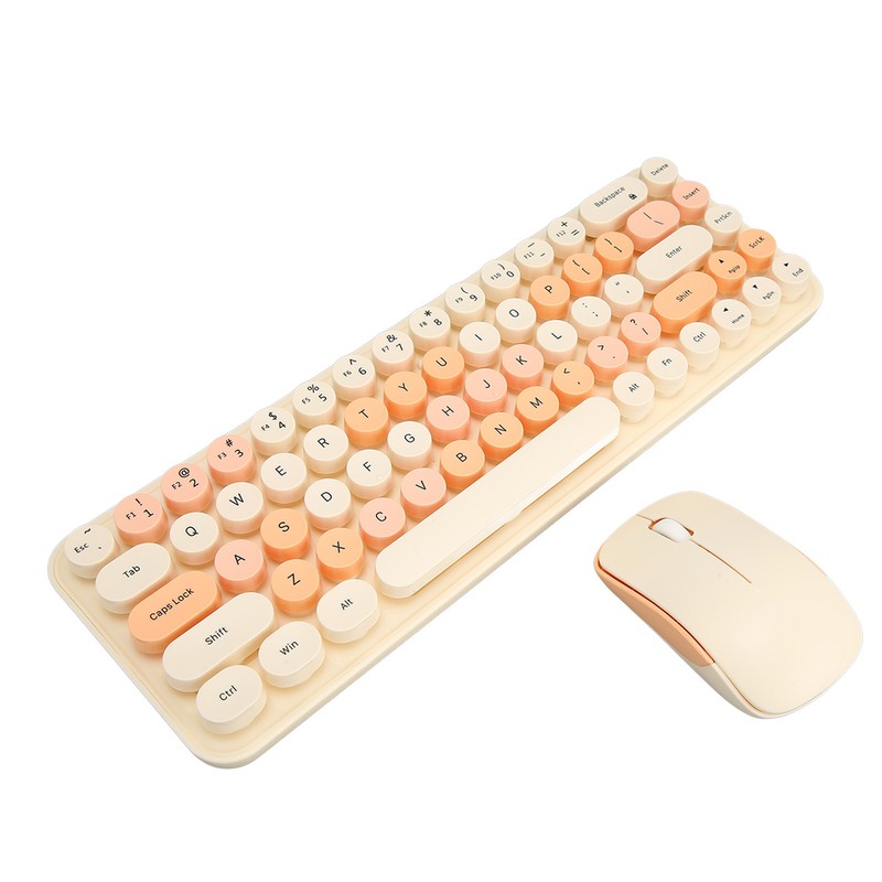 USB Keyboard Mouse 2.4G Wireless 68 Keys Low Consumption Retro