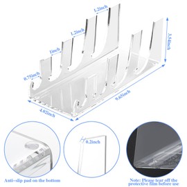 Yoande 4 Pcs Plate Dinnerware Display Stand Acrylic Clear Plate Stand China Platters Plate Holder Setting Plate Racks for Kitchenware Display Plates Cabinet Organizer (4 Tier)