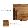 Sango Acacia Cutting Board Set with Juice Grooves and Stand,