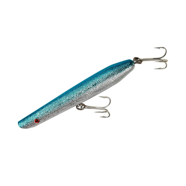 Cotton Cordell Pencil Popper Topwater Fishing Lure, Freshwater Fishing Gear and Accessories, 6", 1 oz, Chrome/Blue