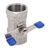 1in Full Port Ball Valve Stainless Steel Butterfly Shape Double