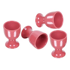 Soft Boiled Egg Holder | Ceramic Egg Cup Set | Ceramic Egg Holder Pottery Housewarming Gift set of 4 (Red)