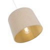 Modern and Elegant Taupe Textured Linen Fabric Small 8" Drum