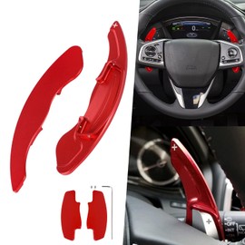 x xotic tech Red Aluminum Paddle Shifter Extensions Interior Shift Cover Trim Compatible with Honda Civic 10th Gen Accord 9th 10th Gen Odyssey CR-V Insight or Acura TL