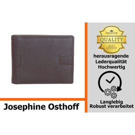 Josephine Osthoff Hannover Wallet Money Clip Genuine Leather with RFID Protection, espresso, purse