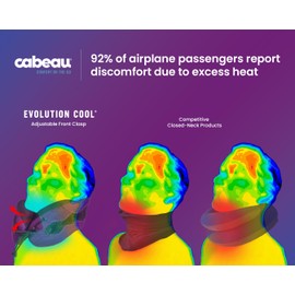 Cabeau Long Haul Flight Cooling Travel Neck Pillow – Evolution Cool – Supportive Memory Foam with Airflow Vents – Compact with Carrying Case (Purple)