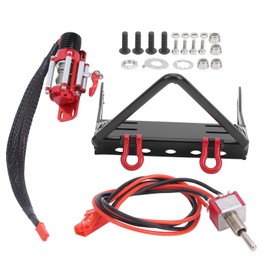 Metal Front Bumper with Winch Set Remote Control Accessory Fit for Axial SCX10 RC Car