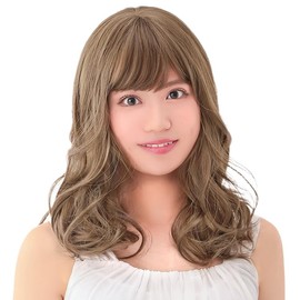 Aquadol wg332WBG Wig, Medium, Full Wig, Soft Curls, See-through Bangs, Translucent Bangs, One Size Fits Most, WBG. Water Beige