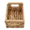 HDKJ Storage Basket Made by Water Hyacinth with Wood Handles,