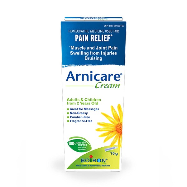 Boiron Arnicare Cream for Pain Relief, Muscle Pain and Joint Pain Relief, Swelling from injuries, Bruise & Bruising, from Natural Sourced Plants Including Arnica Montana, 70g