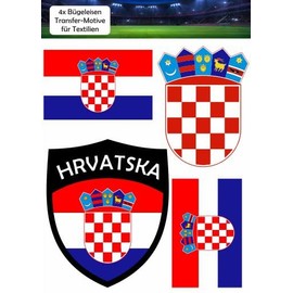 Croatia Iron-On Patch Crest Transfer Iron-On Iron-On 4 Pieces Garments T-Shirt Iron-On Motif - 4B