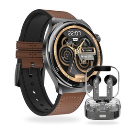 BINDEN Kit Smartwatch ERA One Class Realiza Llamadas Reloj Inteligente Asistente de Voz Notificaciones Salud Bateria 20 Días + Audífonos Funky Semi In Ear Tecnología BNC Compatible con iOS Android