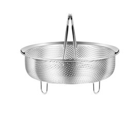 SHPii Food Grade Stainless Steel Steamer with Carrying Handle Three Legged Stand for Eggs Vegetables and Fruits, Multifunctional Home Steamer (9.45in)