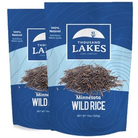 Thousand Lakes Minnesota Grown Wild Rice - 2-pack 15 ounces (30 ounces total) | 100% Wild Rice | All Natural