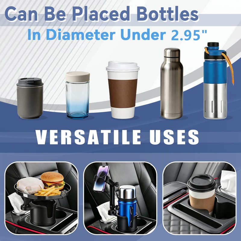 5-in-1 Center Console Cover Organizer Car Cup Holder Tissue Holder