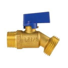 Angry Pony NPT1/2 x GHT 3/4 Brass Rain Barrel Spigot Kit, Outdoor Faucet with Bulkhead Fitting for Water Bucket,Hose Bib,Rainwater Barrel