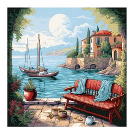 cukol cukol Cross Stitch Set Pre-Printed Coastal Landscape, Embroidery Templates Embroidery Pictures Pre-Printed Cross Stitch Embroidery Kits Embroidery Kit Cross Stitch Embroidery Kit Embroidery Kit