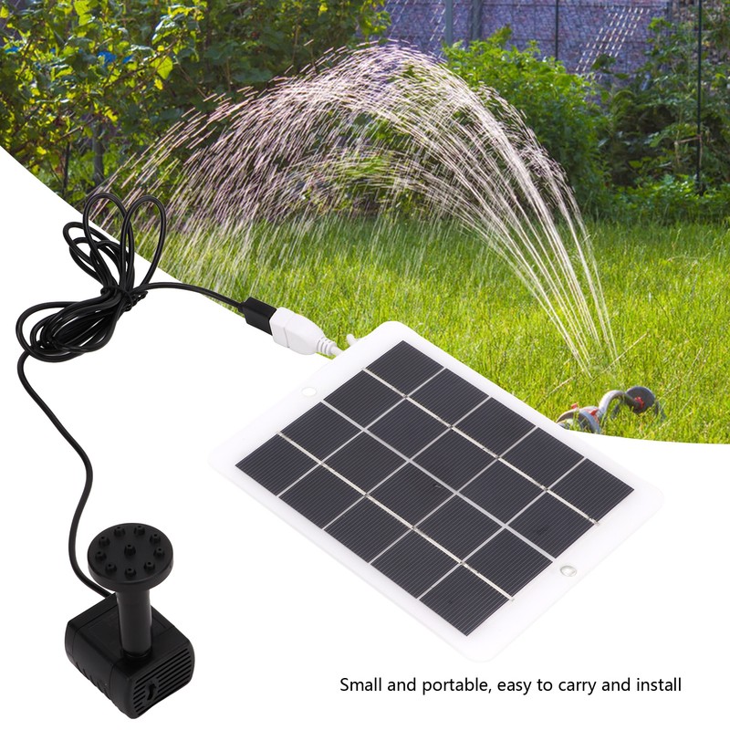 3W 5V Solar Water Fountain Pump 120L/H Landscape Garden Solar