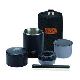 Pearl Metal HB-5440 Stainless Steel Lunch Jar, 1050 with Bag, Black, Home Label