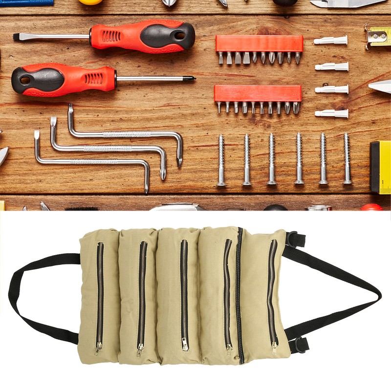 Multifunctional Canvas Tools Storage Bags Organizer Roll Bags with 5