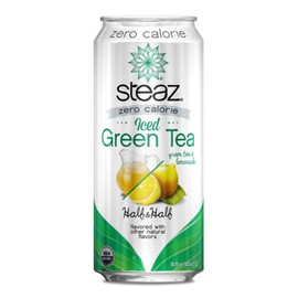 Steaz Organic Zero Calorie Half Iced Green Tea & Half Lemonade, 16 OZ (Pack of 12)