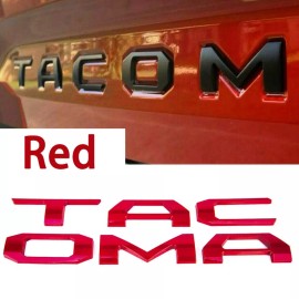 Unbranded Raised Tailgate Insert Letters fits 2016-2023 Toyota Tacoma Gloss Red Emblem