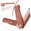 Baluue 3pcs Portable Beard Comb Wooden Folding Hair Comb for