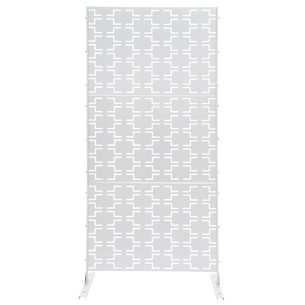 Outdoor Metal Privacy Screen with Stand, 35.4" W x 75"