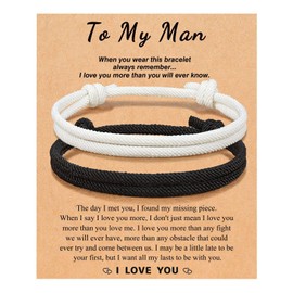 Couples Bracelets To My Men, Boyfriend, My Love Gifts I Love You Gifts for Him Boyfriend Birthday Gifts for Couples