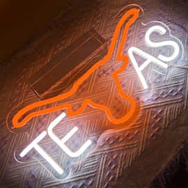 Orange Cow Head Neon Signs TEXAS Longhorn Neon Sign Dimmable TEXAS Neon Light Sign Cow Neon Signs USB Powered Hanging Football Neon Sign for Game Room, Man Cave, Bar，Room Decor,Graduation Gifts