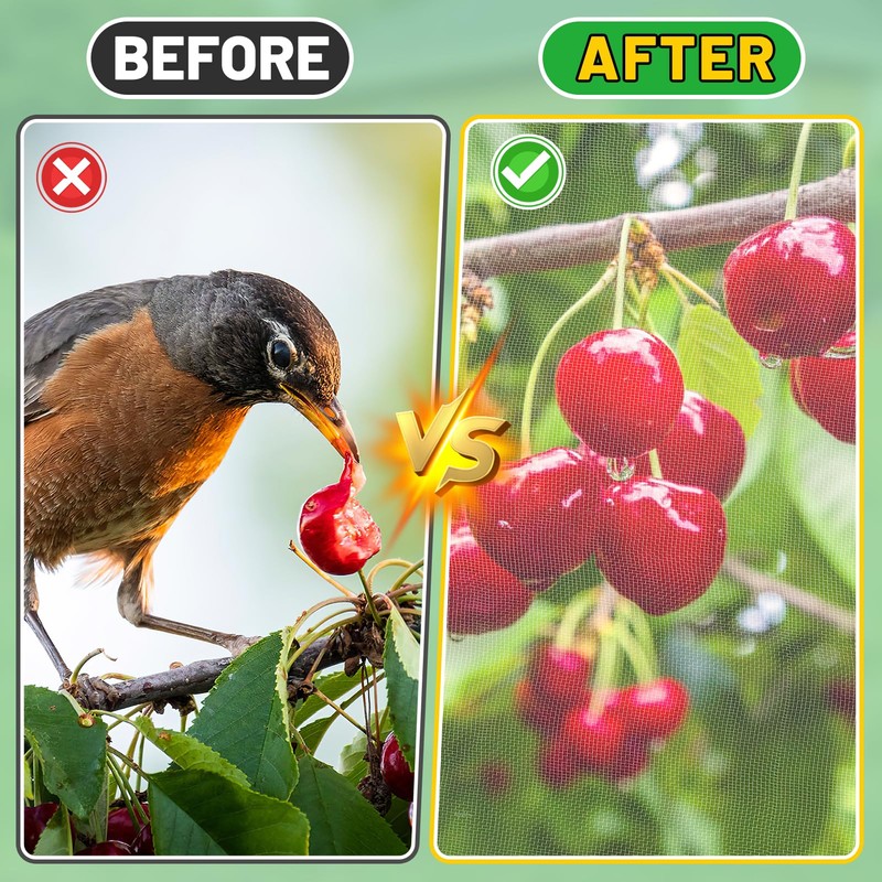 Easy Installation Fruit Tree Netting with Zipper & Drawstring -
