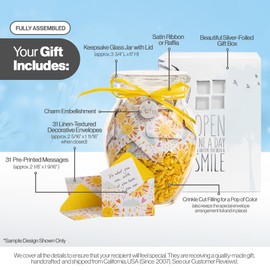 KindNotes Glass Keepsake Gift Jar with Positive Thoughts - Love Your Fabulous Self Design