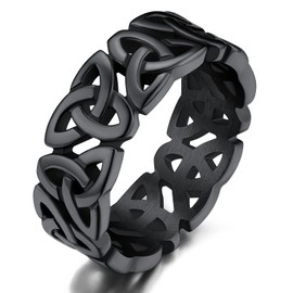 Celtic Triple Knot Rings Size 12 Irish Jewelry Black Gothic Thumb Ring