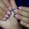 Black French Tip Press on Nails with Designs Short Square