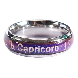 ACCHEN Mood Rings Constellation Changing Color Emotion Feeling Finger Rings with Box (Capricorn)