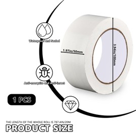 ASTIMESA White Windproof Window Tape for Winter, 2 in x 65.5 Ft Weather Stripping Sealing Tape, No Residue Draft Window Insulation Seal Tape Film for Keep Out Cold Air Doors Glass Gaps (1)