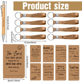 PerKoop 48 Pcs Christian Party Favors 3 x 5 Inch Religious Notepads Pens Bible Verse Keychains Bulk Jesus Loves You Gifts for Church Sunday School Office Supplies