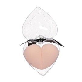 IWOWHERO Heart Shape Cosmetic Egg Sponge Set for Wet Dry Use Flocking Beauty Makeup Puff Soft Makeup Sponges for Foundation Powder and Concealer Pink
