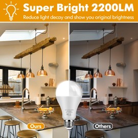 TOBUSA A21 150 Watt Equivalent LED Light Bulbs, 2200 Lumens Super Bright Light Bulbs, 20W LED Bulbs E26 Base, 3000K Soft White, Non-Dimmable Brightest Light Bulb for Bedroom Living Room Office, 2 Pack